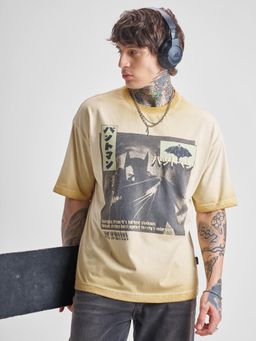 HIGHLANDER - Warner Bros Batman Men Yellow Oversized T-shirt