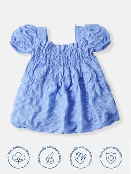 Nautinati - Girl Blue Bubble Crepe Balloon Dress