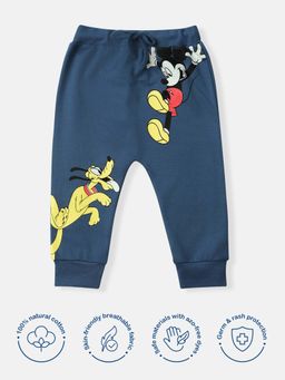 Nautinati - Infant Navy Blue Cotton Disney Printed Joggers