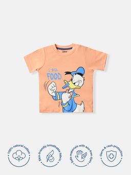 Nautinati - Infant Peach Cotton Donald Duck Print T-Shirt