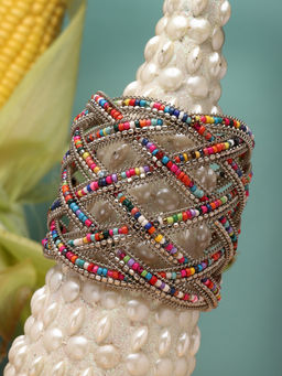 Moedbuille - Multi-Color Brass Silver Plating Contemporary Bracelet