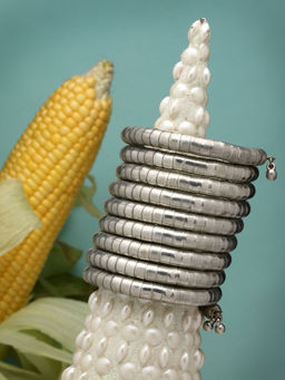 Moedbuille - Silver Brass Silver Plating Statement Bracelet