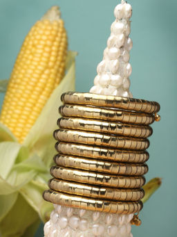 Moedbuille - Gold Brass Gold Plating Statement Bracelet