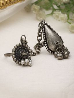 Moedbuille - Silver Brass Silver Plating Oxidised Ring