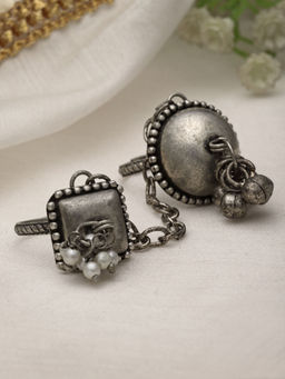 Moedbuille - Silver Brass Silver Plating Oxidised Ring