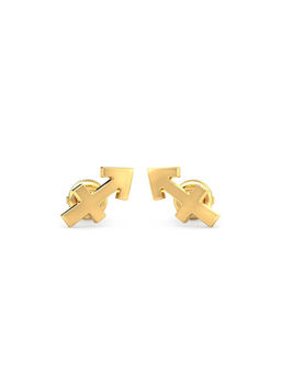 Candere by Kalyan Jewellers - 14K Yellow Gold Sagittarius Stud Earring for Women