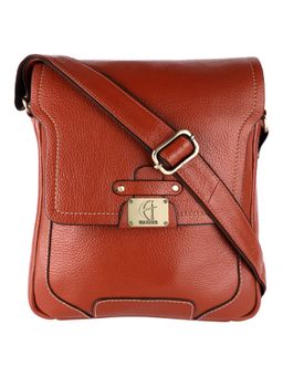 HiLEDER - Pure Leather Messenger Unisex 11 inch Sling Cross Body Travel Office Bag Tan