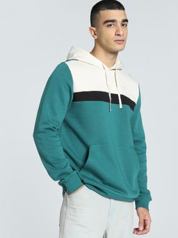 Puma - Ess Colorblock Hoodie Fl Mens Green Sweatshirt