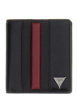 Guess - Black Leather Striped Men Wallet