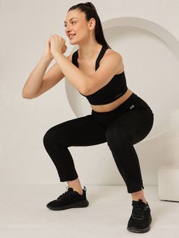 Clovia - Activewear Ankle Length Tights - Black