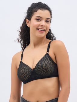 Clovia - Padded Non-Wired Full Cup Multiway Bra In Black - Lace (40C)