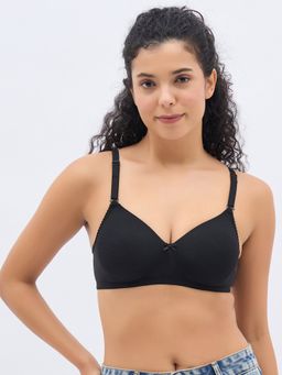 Clovia - Padded Non-Wired T-Shirt Bra In Black