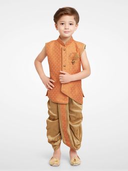 Jeetethnics - Boys Orange Kurta With Dhoti Pants (Set of 2)