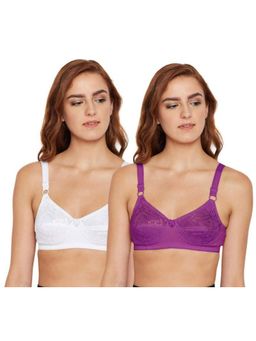 Bodycare - Pack of 2 B-C-D Cup Bra In Wine & White Colour