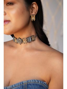 BINNI - Amaya Exquisite German Silver Ornate Choker Set