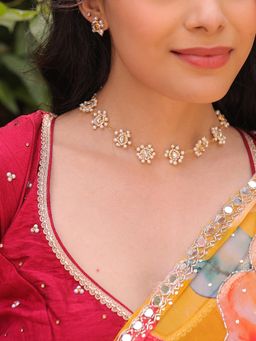 BINNI - Aranyika Majestic Lustral Glow Pachi Kundan Choker Set