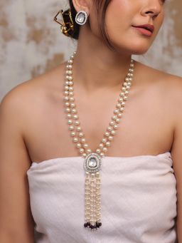 BINNI - Regal Cascade Kundan Pearl Necklace Set