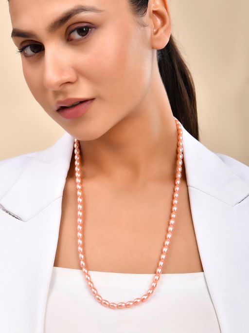 Silvermerc Designs Traditional Pearl Beaded Necklace With Gold For Women