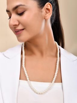 Silvermerc Designs - Classical Pearl Beaded Necklace Mala For Women