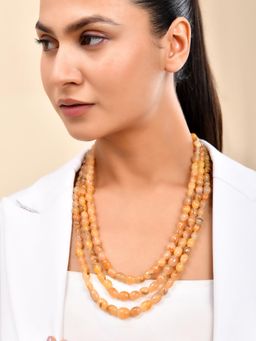 Silvermerc Designs - Ethnic Beaded Layered Necklace & Mala For Women