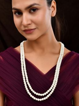 Silvermerc Designs - Gold Plated Classical Double Layered Necklace & Mala For Women