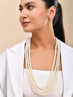 Silvermerc Designs - Gold Plated Triple Layered Ethnic Necklace & Mala For Women