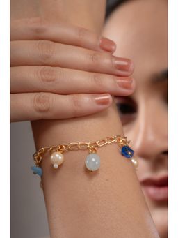 AARSEE OFFICIAL - Anti Tarnish 22Kt Gold Plated Blue Whisper Bracelet