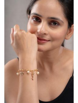 AARSEE OFFICIAL - Anti Tarnish 22Kt Gold Plated Victorian Charm Bracelet