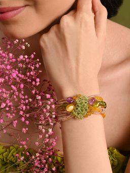 House of D'oro - Mulicolour Stone Wedding Bracelet For Women