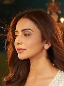 Accessher - Antique Oxidized Silver Solitaire Clip On Nose Pin