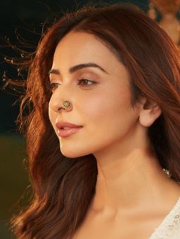 Accessher - Antique Oxidized Gold M&Ala Clip On Nose Pin