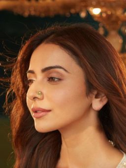 Accessher - Traditional Oxidized Gold Floral Rhinestone Clip On Nose Pin