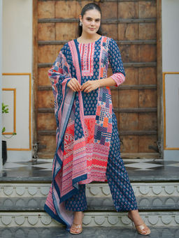 Libas - Multi Linen Printed Kurta Sets for Women