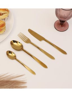 De Maison Decor - DUNE HAMMERED CUTLERY Set GOLD