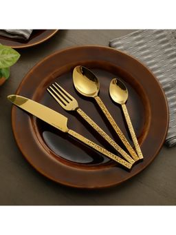 De Maison Decor - Ember Texture Cutlery Set Gold