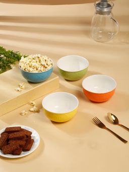 ARRABI - Premium Multi Pack of 4 Floral Ceramic Serving Bowls