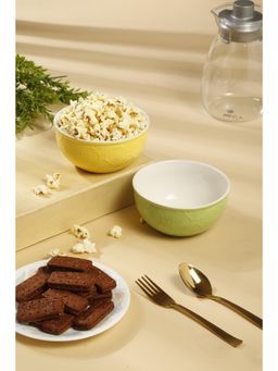 ARRABI - Premium Multi Pack of 2 Floral Ceramic Serving Bowl Set