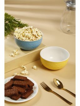 ARRABI - Premium Multi Pack of 2 Floral Ceramic Serving Bowl Set