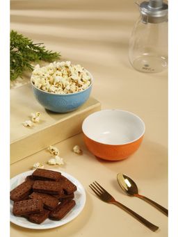 ARRABI - Premium Multi Pack of 2 Floral Ceramic Serving Bowl Set