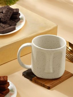 ARRABI - Premium Cream Solid Stoneware Matte Face Mugs
