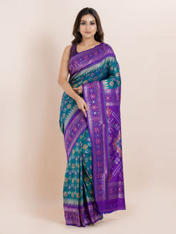 KAVVYA - Green Woven The Poetry Of Fashion Saree with Unstitched Blouse