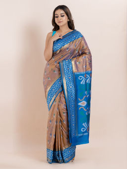 KAVVYA - Brown Woven The Poetry Of Fashion Saree with Unstitched Blouse