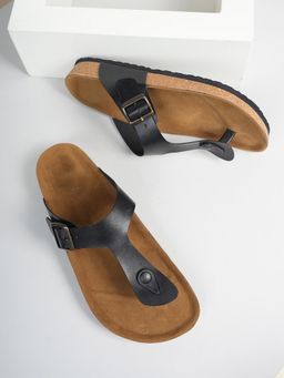 MOZAFIA - Men Classic Black Buckle Sandals