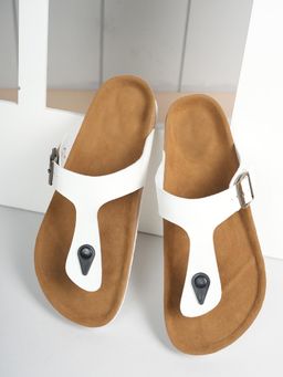 MOZAFIA - Men Classic White Buckle Sandals