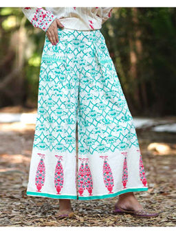 Chidiyaa - Womens Printed Wide Multi-Color Palazzo