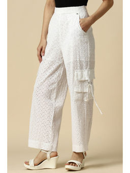 Allen Solly - White Regular Fit Casual Pant