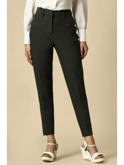 Allen Solly - Green Slim Fit Solid Formal Trouser