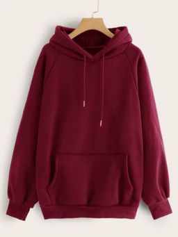 JUNEBERRY - Maroon Solid Hoodie