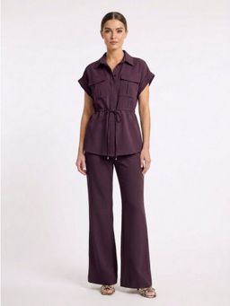 GAIIA - Purple Solid Crepe Co-Ord Set