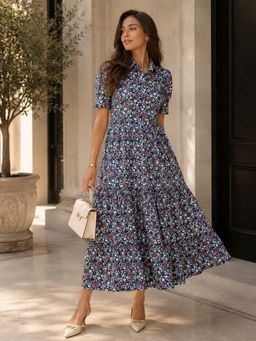StyleStone - Women's Cotton Multi Coloured Floral Printed Dress